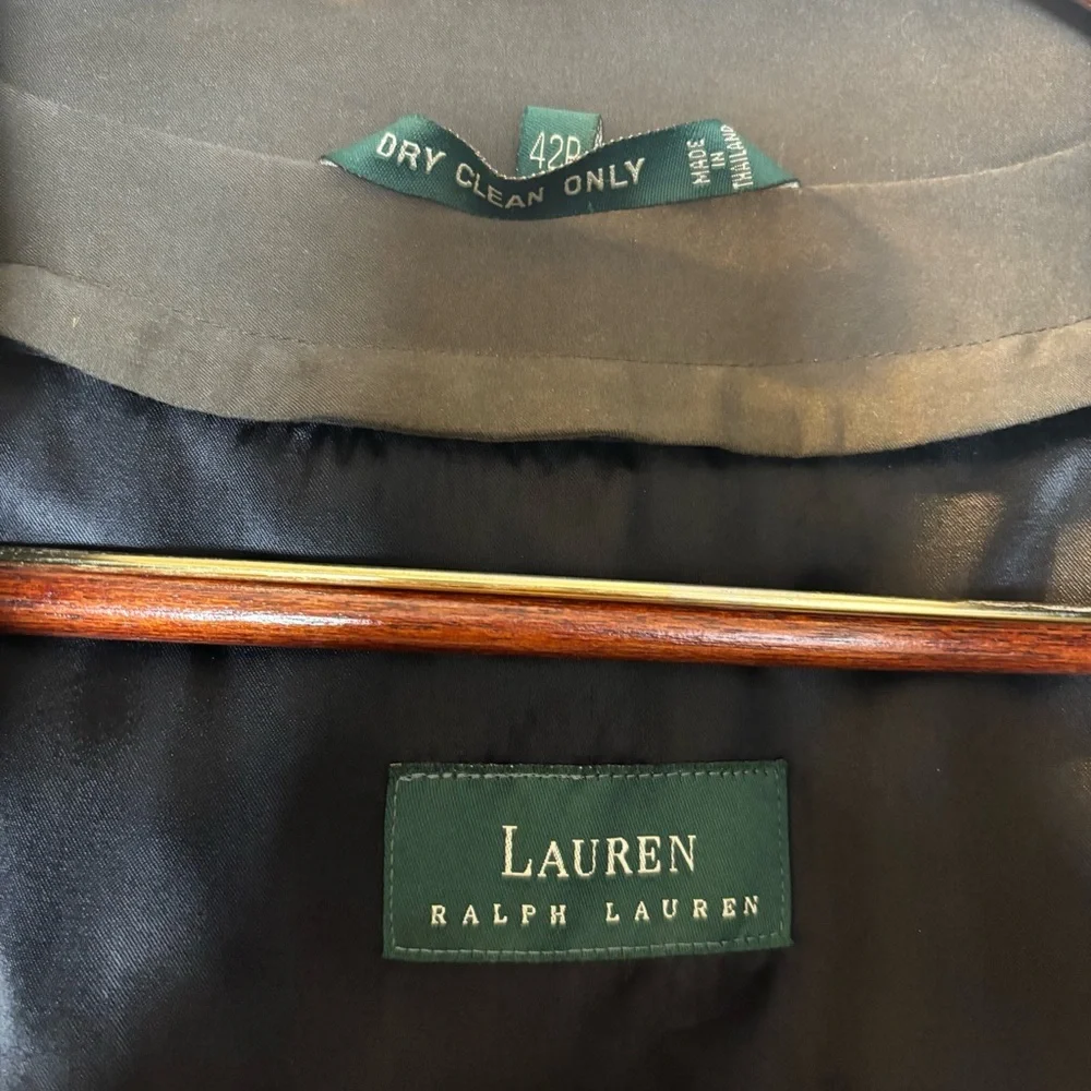 Lauren Ralph Lauren Classic Charcoal Brown Belted Trench Coat Men’s 42R - Picture 6 of 11